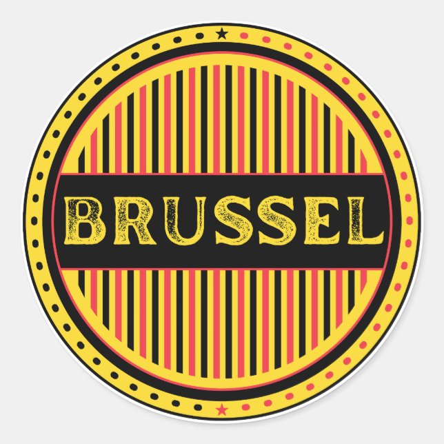 Brussel City Pride Emblem – Belgian Identity Runder Aufkleber (Vorderseite)