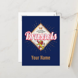 Brüssel Europa Hauptstadt Belgien Retro Lion Vinta Feiertagspostkarte