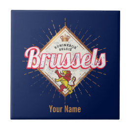 Brüssel Europa Hauptstadt Belgien Retro Lion Vinta Fliese