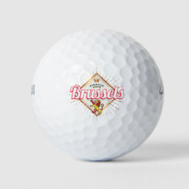 Brüssel Europa Hauptstadt Belgien Retro Lion Vinta Golfball