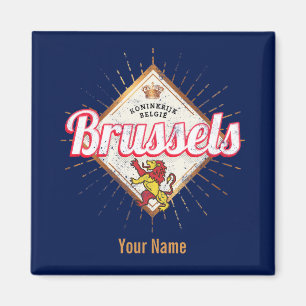 Brüssel Europa Hauptstadt Belgien Retro Löwe Vinta Magnet