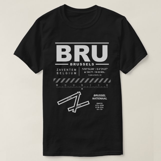 Brüssel Flughafen BRU T - Shirt (Design vorne)