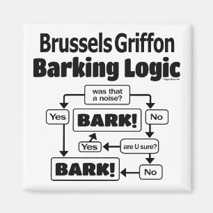 Brüssel Griffon Barking Logic Magnet