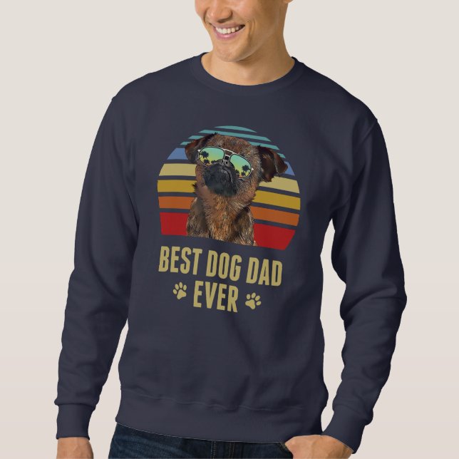 Brüssel Griffon Best Dog Vater je Retro Sunset  Sweatshirt (Vorderseite)