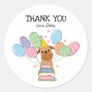 Brüssel Griffon Birthday Party Fvor Tags Sticker