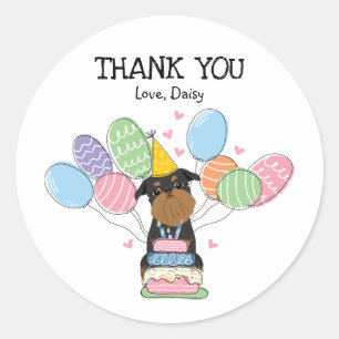 Brüssel Griffon Birthday Party Fvor Tags Sticker