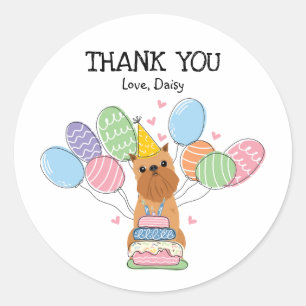 Brüssel Griffon Birthday Party Fvor Tags Sticker