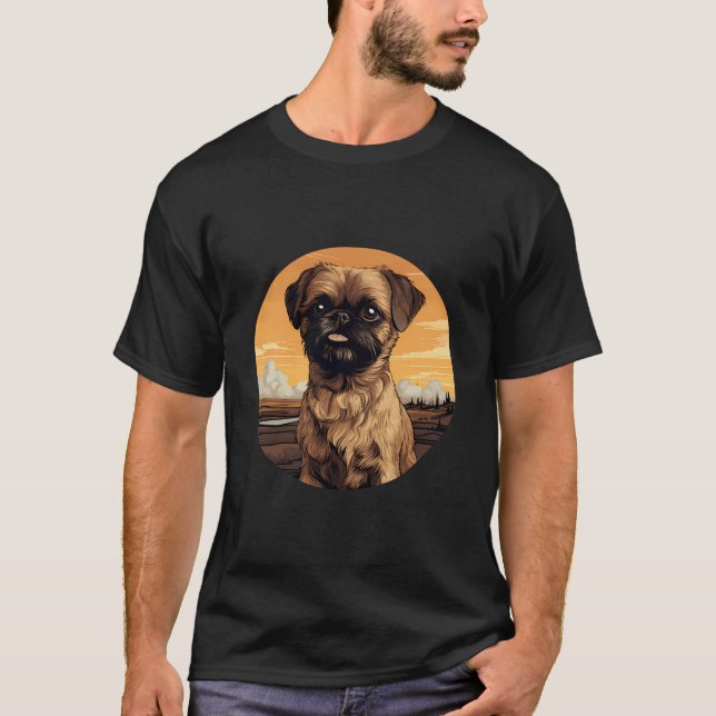 Brüssel Griffon Bruxellois Brussels Griffon Dog B T-Shirt (Vorderseite)