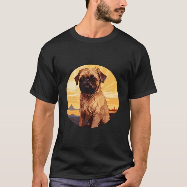 Brüssel Griffon Bruxellois Brussels Griffon Dog B T-Shirt (Vorderseite)