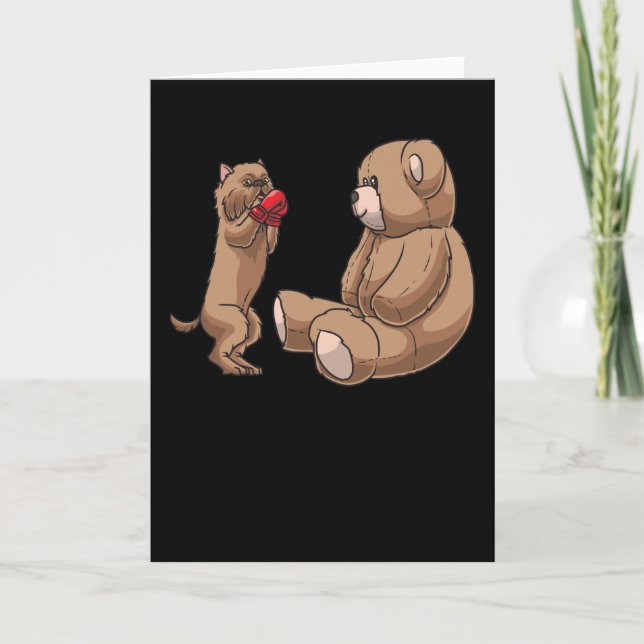 Brüssel Griffon Bruxellois Dog & gestopftes Tier Karte (Vorderseite)