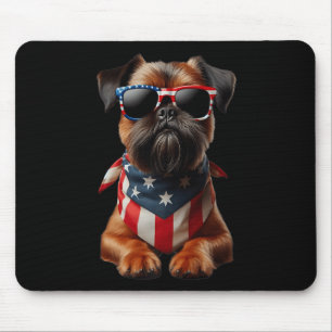Brüssel Griffon Dog 4. Juli American Independence Mousepad