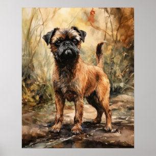 Brüssel Griffon Dog Art Print Poster