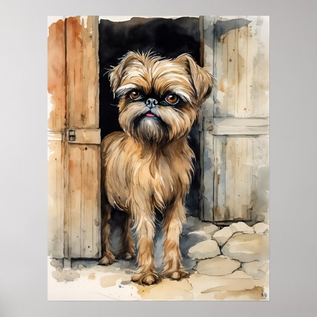 Brüssel Griffon - Dog Art Print Poster (Vorne)