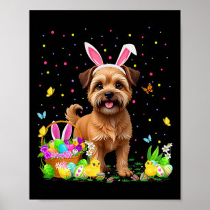 Brüssel Griffon Dog Easter Egg Hunt Bunny Ear Hap Poster