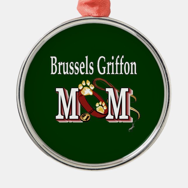 Brüssel Griffon Dog MAMA Ornament Aus Metall (Vorne)