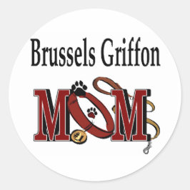 Brüssel Griffon Dog MAMA Runder Aufkleber