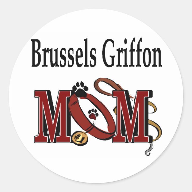 Brüssel Griffon Dog MAMA Runder Aufkleber (Vorderseite)