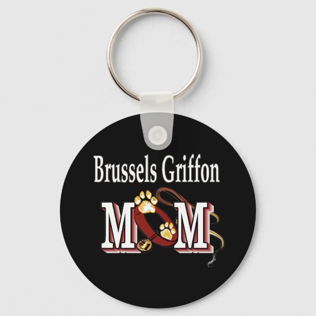 Brüssel Griffon Dog MAMA Schlüsselanhänger (Vorderseite)