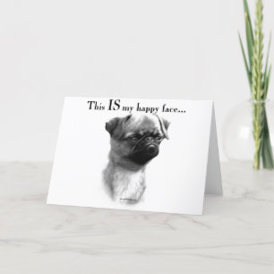 Brüssel Griffon Happy Face Karte
