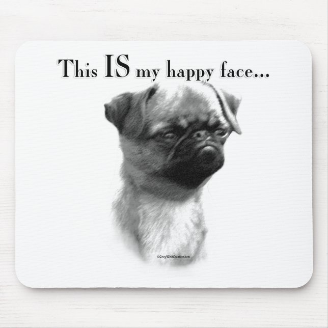 Brüssel Griffon Happy Face Mousepad (Vorne)