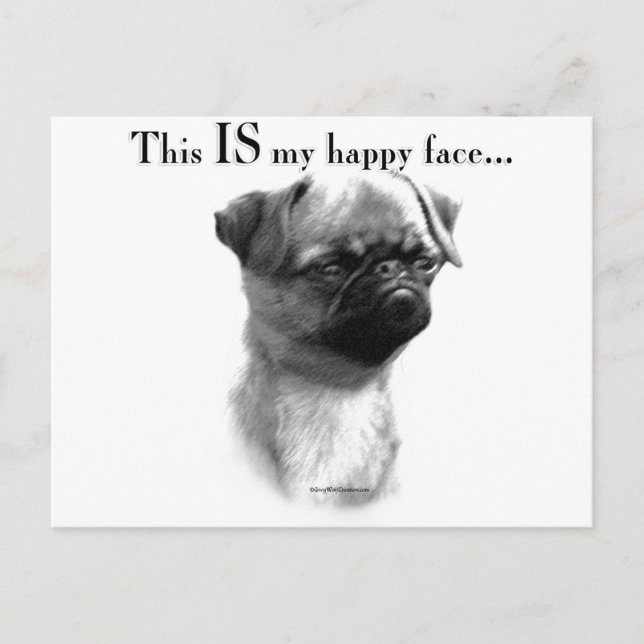 Brüssel Griffon Happy Face Postkarte (Vorderseite)