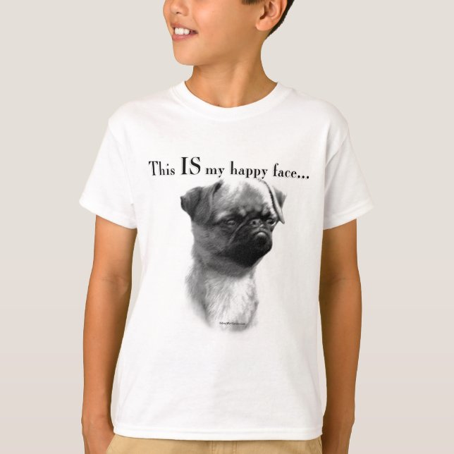 Brüssel Griffon Happy Face T-Shirt (Vorderseite)