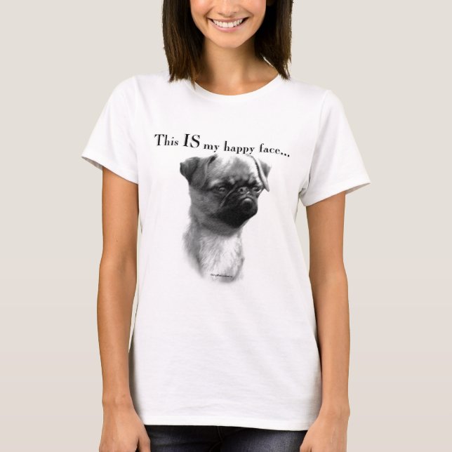 Brüssel Griffon Happy Face T-Shirt (Vorderseite)