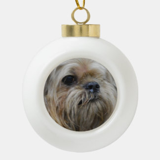 Brüssel Griffon Keramik Kugel-Ornament