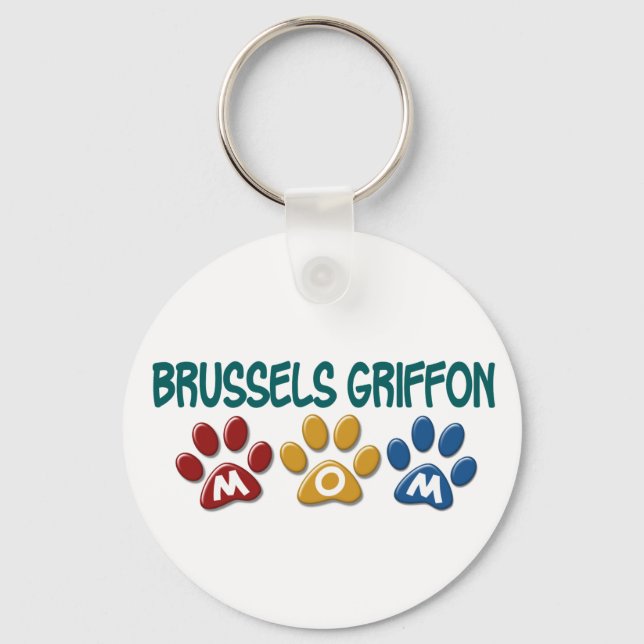 BRÜSSEL GRIFFON MAMA Paw Print 1 Schlüsselanhänger (Vorderseite)
