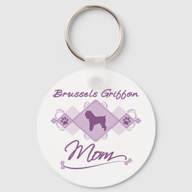 Brüssel Griffon Mama Schlüsselanhänger (Vorderseite)