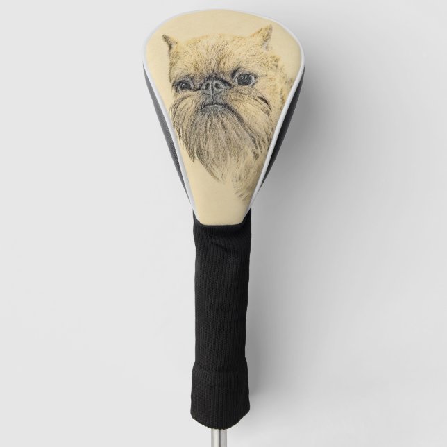 Brüssel Griffon Painting - Niedliche Hundekunst Golf Headcover (Vorderseite)