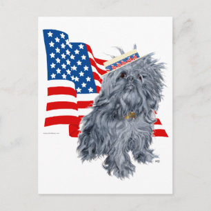Brüssel Griffon Patriotic Postkarte