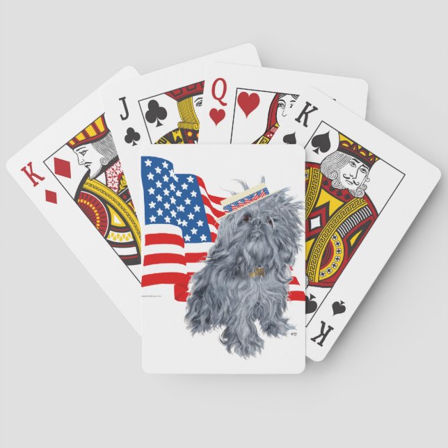Brüssel Griffon patriotisch Spielkarten (Rückseite)