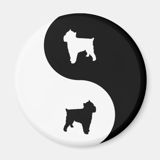 Brüssel Griffon Yin Yang Magnet (Vorne)