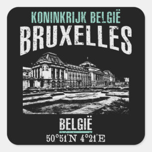 Brüssel Quadratischer Aufkleber