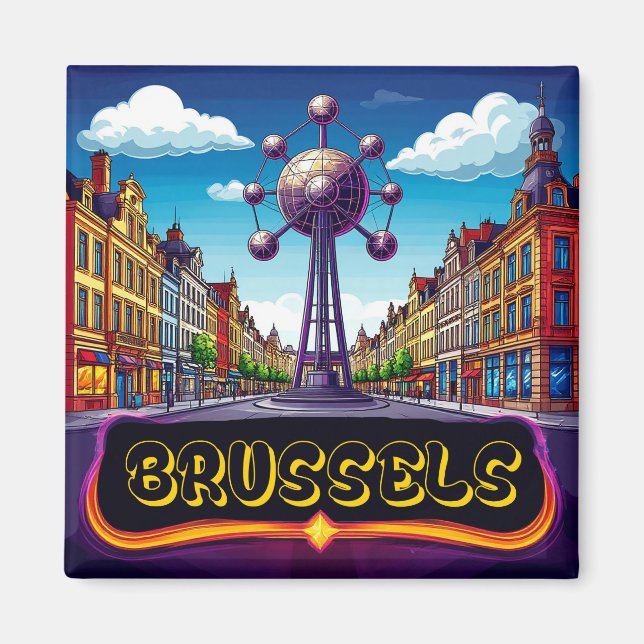 Brüssel Reise Souvenir Andenken ⭐ Magnet (Vorne)