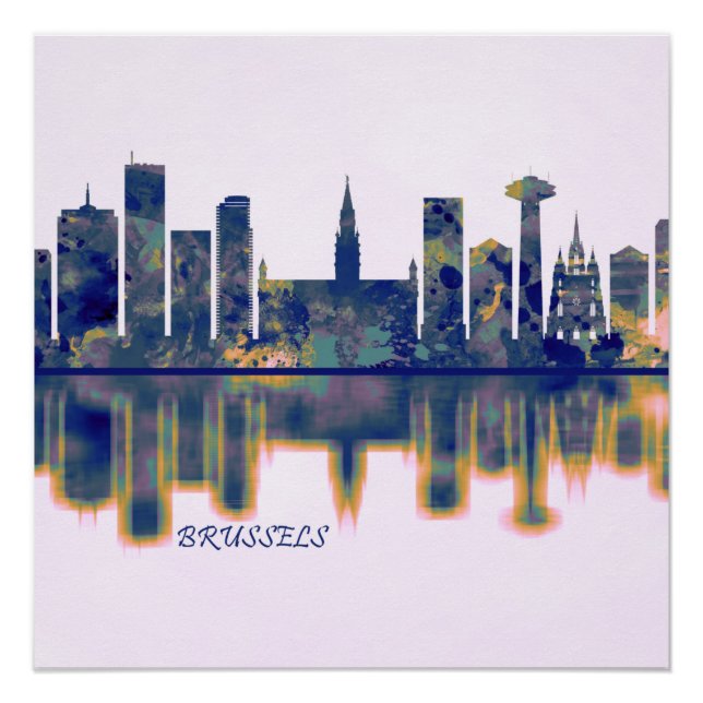 Brüssel Skyline Poster (Vorderseite)