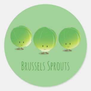 Brüssel Sprouts Gemüse Runder Aufkleber