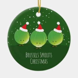Brüssel Sprouts Weihnachtsmannmütze Grüne Ernährun Keramik Ornament