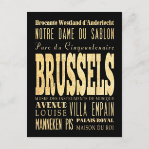 Brüssel Stadt von Belgien Typografie Stadt Kunst Postkarte