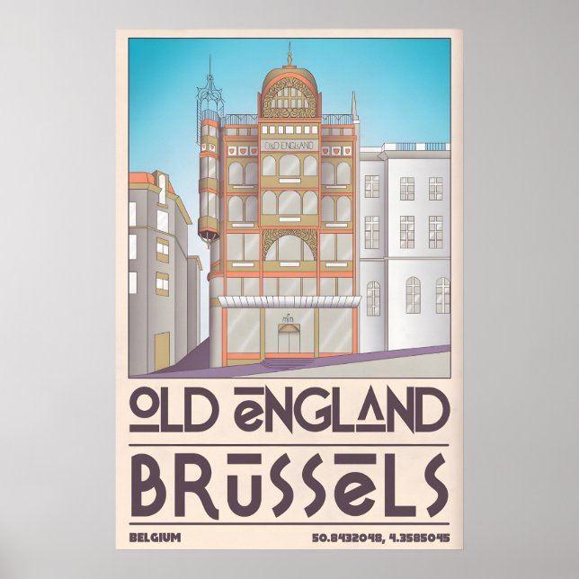 Brüssel Stadtposter stilisierte Straßenansicht Poster (Vorne)