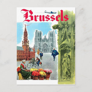 Brüssel, Stadtzentrum, Belgien Vintage Postkarte