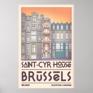 Brüssel Wandkunst Saint Cyr House Fassade Poster