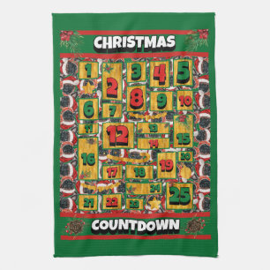 Brüsseler Countdown-Weihnachts-Adventskalender Hun Geschirrtuch