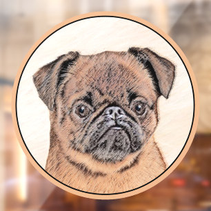Brüsseler Griffon Glatthaar Original-Hundekunst Fensteraufkleber