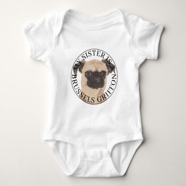 Brüsseler Griffon großer Bruder Baby Strampler (Vorderseite)