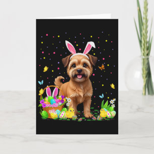 Brüsseler Griffon-Hund Ostereier-Suche Hasenohren Karte