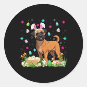 Brüsseler Griffon-Hund Ostereier-Suche Hasenohren Runder Aufkleber