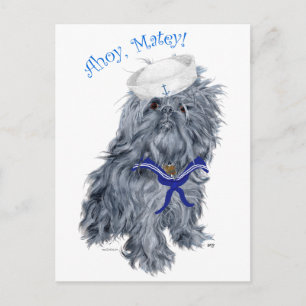 Brüsseler Griffon Matrose Postkarte