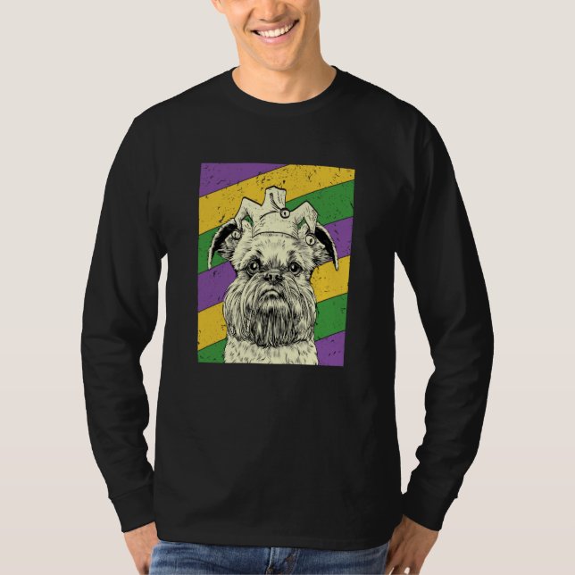 Brüsseler Griffon Narr Mardi Gras Hunde-Mama oder  T-Shirt (Vorderseite)